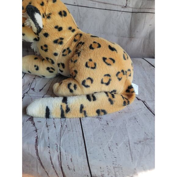 Fiesta Lying Leopard Plush 13" Stuffed Animal Jungle Cheetah Realistic - Picture 6 of 10